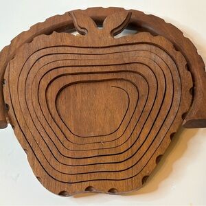 Wood Collapsible Apple Basket Vintage